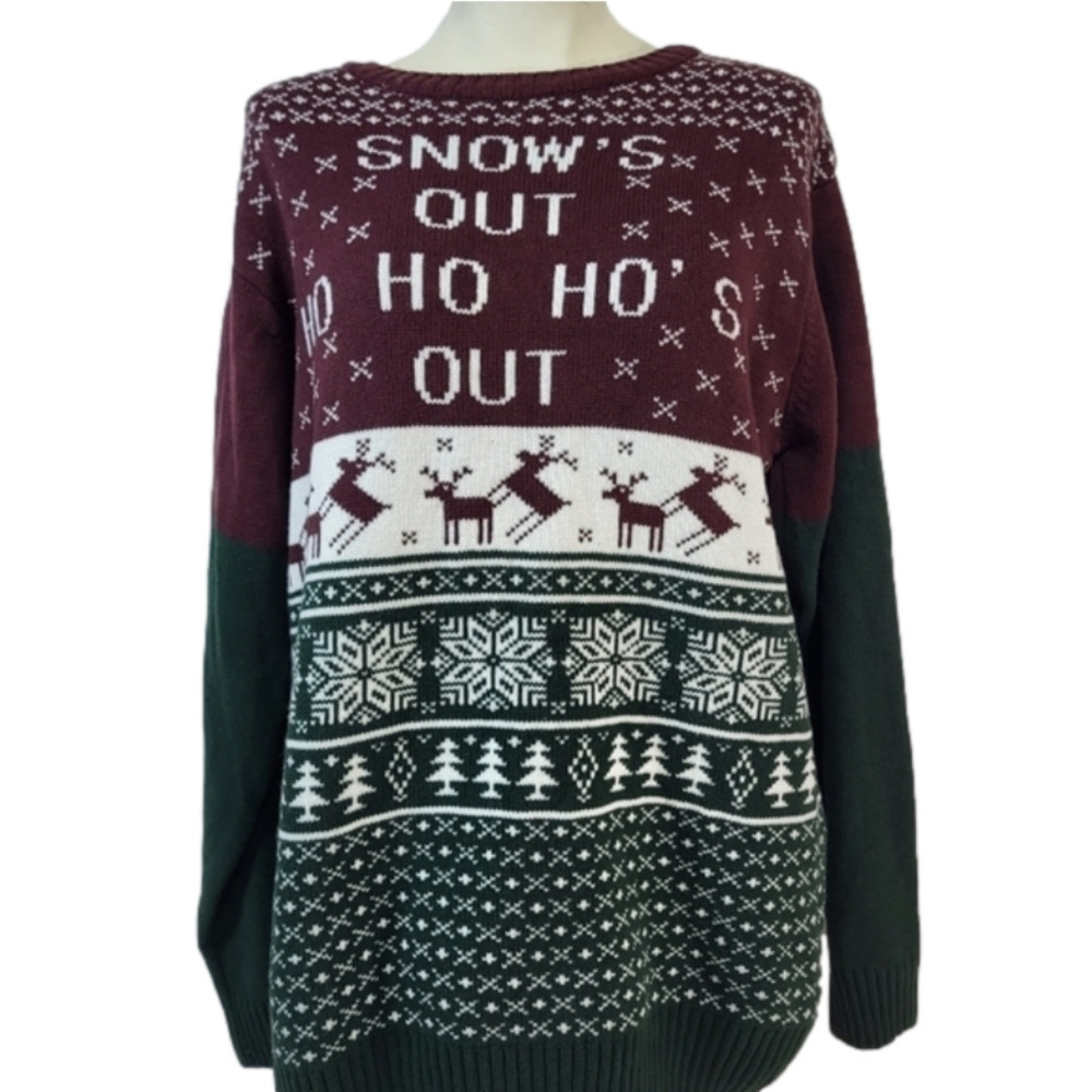 Ugly Christmas Sweater - "Snow Out, Ho Ho Out"